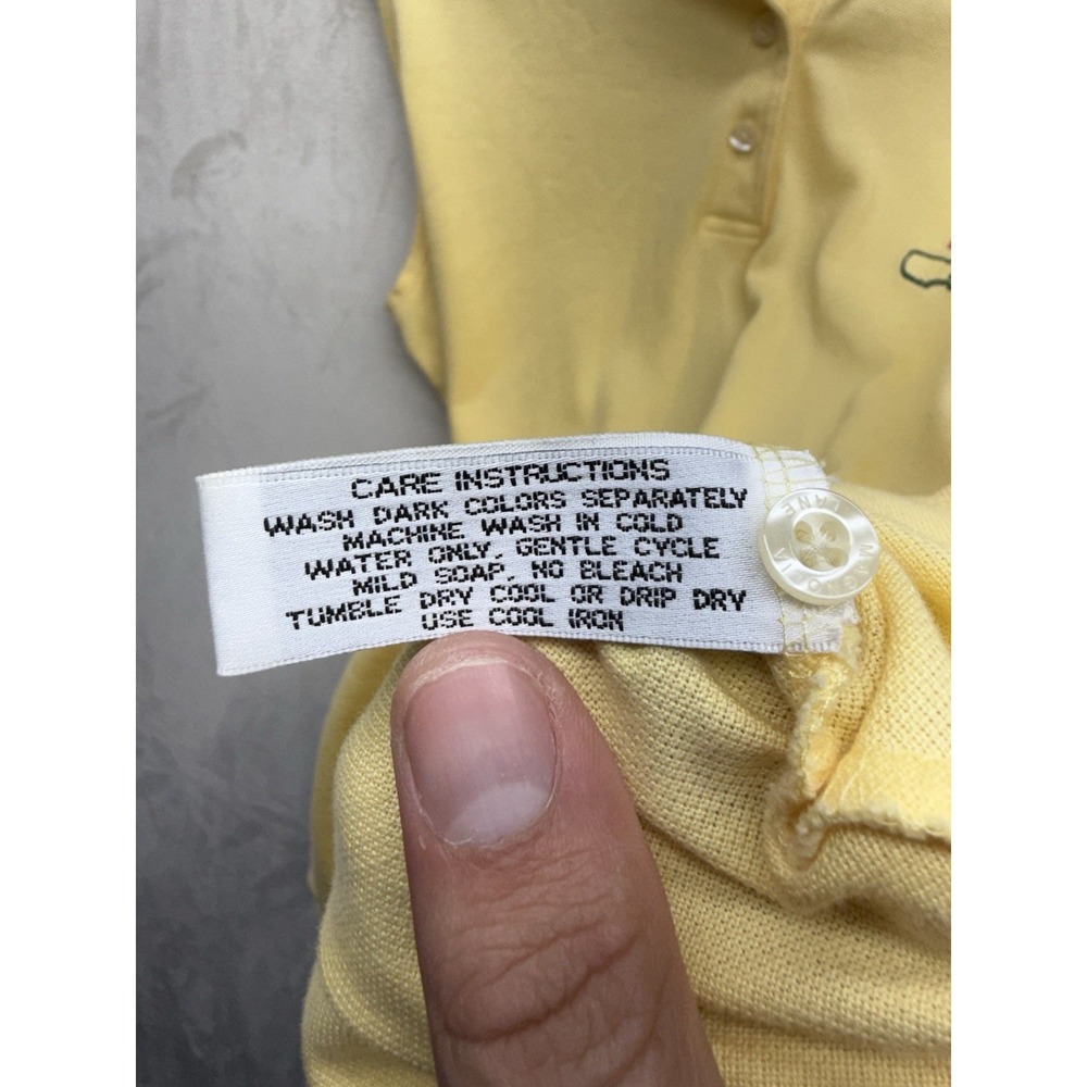 VTG Magnolia Lane Masters Sleeveless Golf Polo Shirt Womens S Yellow Pima Cotton - Picture 7 of 7